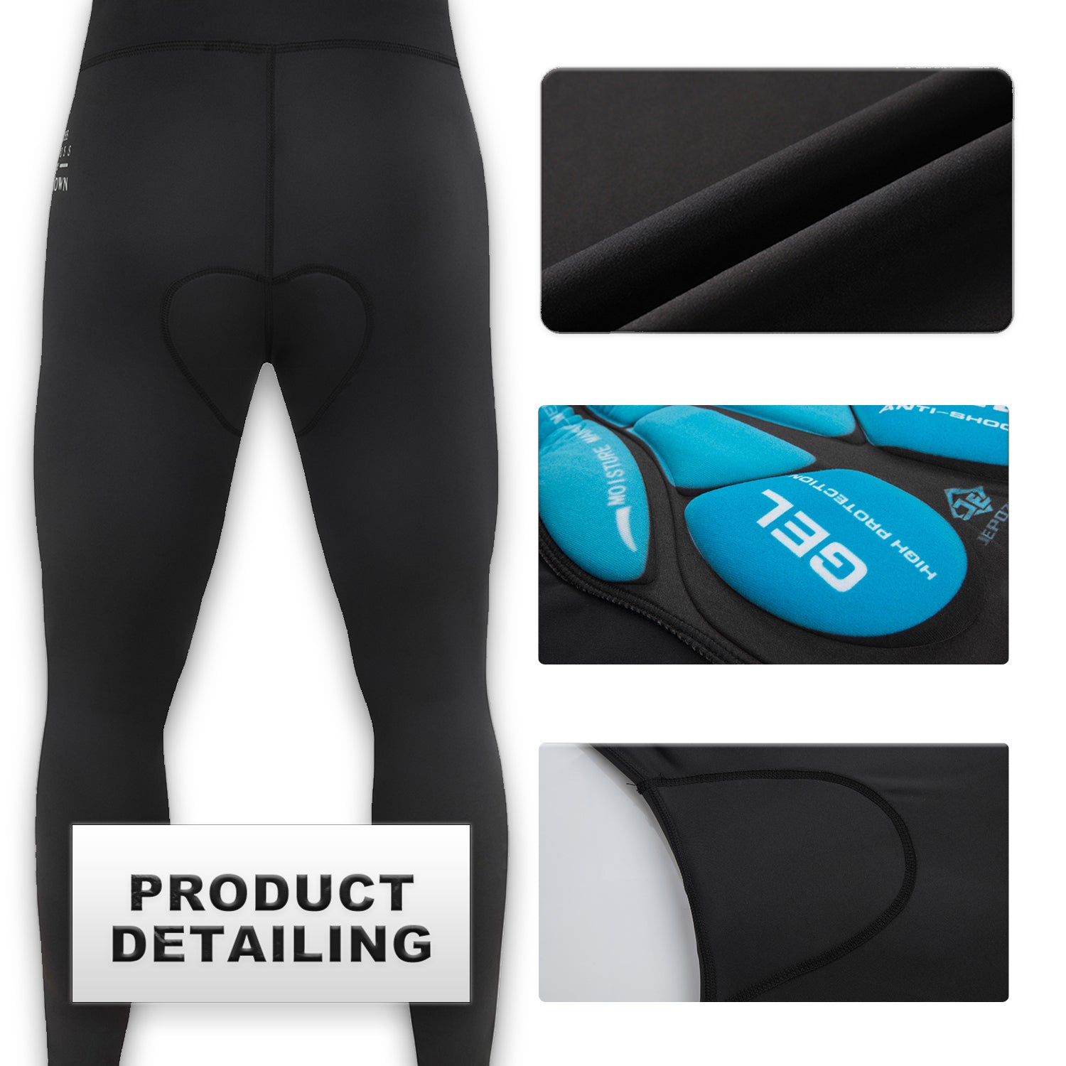JEPOZRA Men's Bicycle Pants 4D Padded Road Cycling Tights MTB Leggings