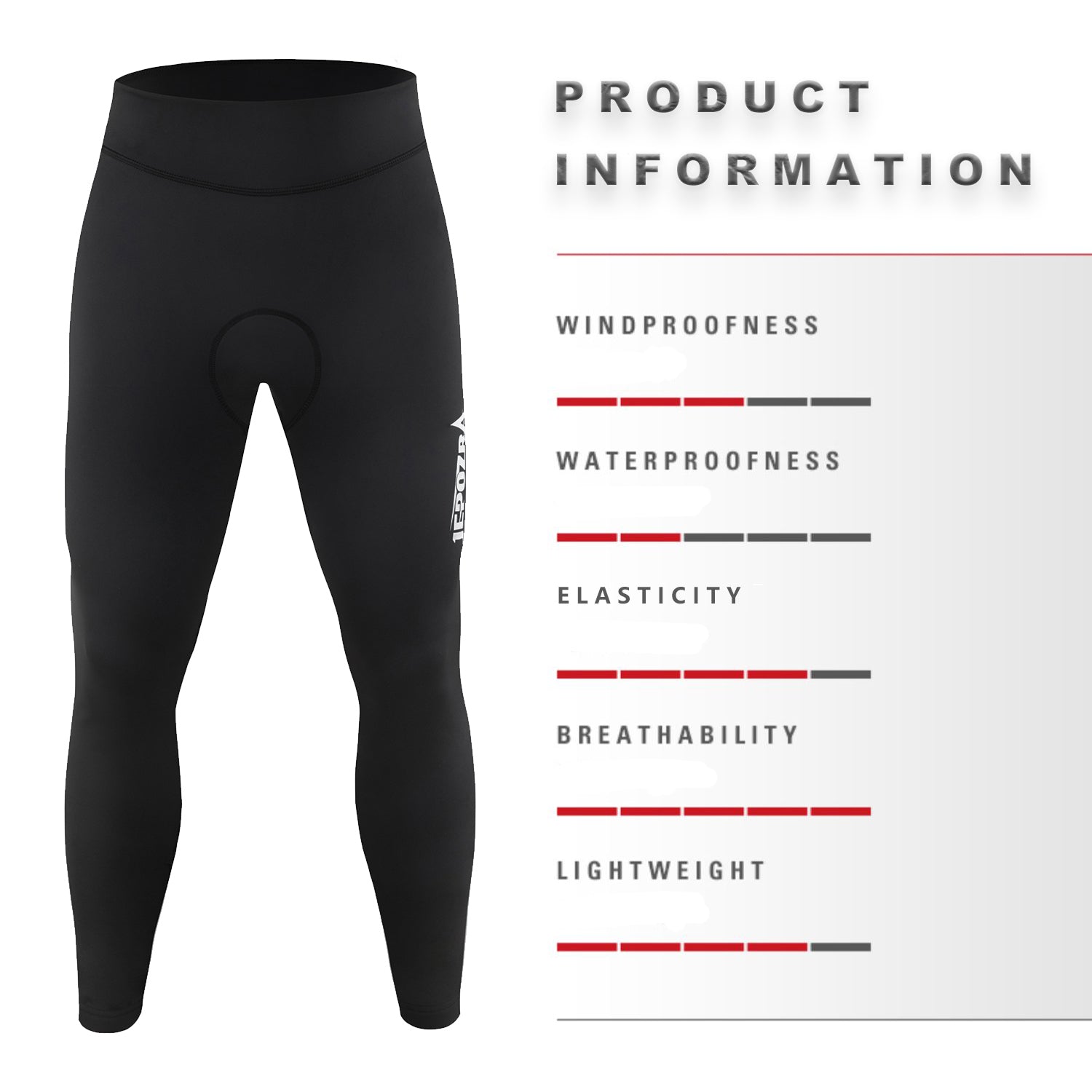 JEPOZRA Men's Bicycle Pants 4D Padded Road Cycling Tights MTB Leggings